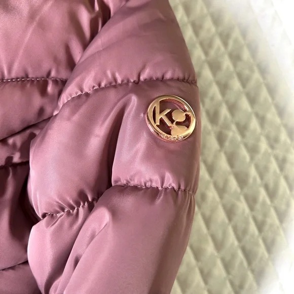 New Kensie Girl Toddler Girls Mauve jacket Coat Puffer Rose Gold Hardware Size 4 - Picture 6 of 11